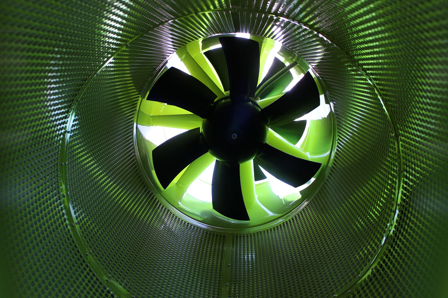 WOLF series fan with acoustic (noise) damper.